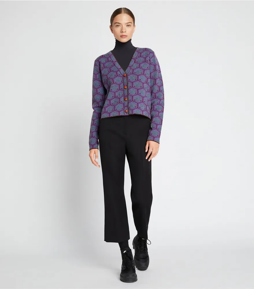 Merino Jacquard Cardigan