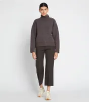 Merino Snap Shoulder Mockneck