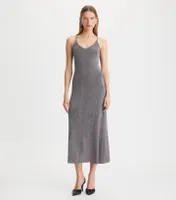 Metallic Knitted Slip Dress