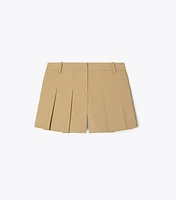 Micro Twill Pleated Short