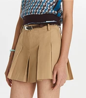 Micro Twill Pleated Short