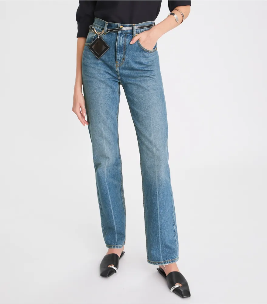 Mid-Rise Slim Straight Jean