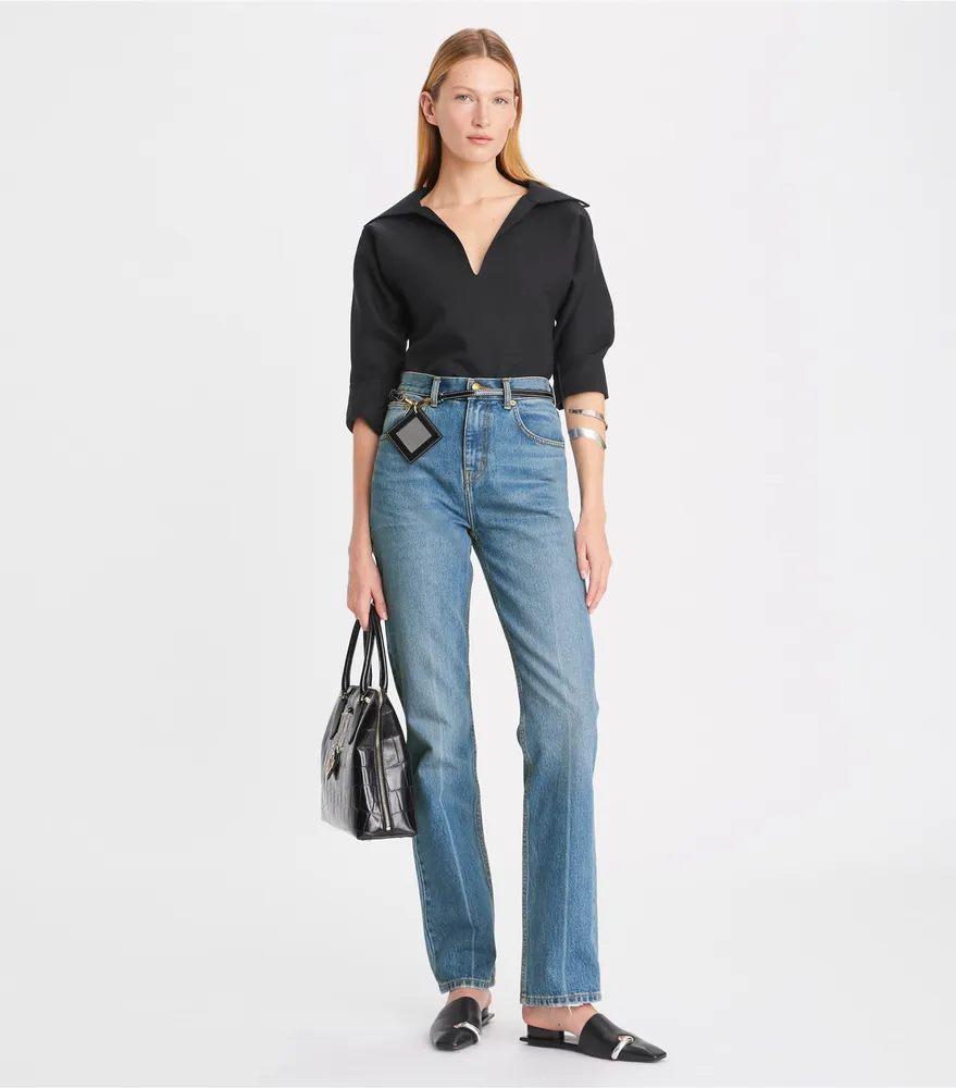 Mid-Rise Slim Straight Jean