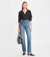 Mid-Rise Slim Straight Jean