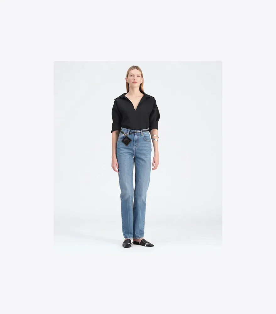 Mid-Rise Slim Straight Jean