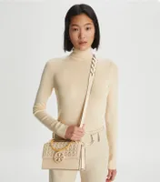 Miller Basket-Weave Small Flap Shoulder Bag 