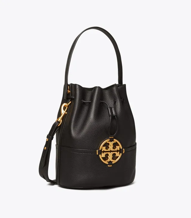 Tory Burch Tan Leather miller Bucket Bag in Natural