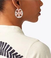 Miller Leather-Inlay Hoop Earring