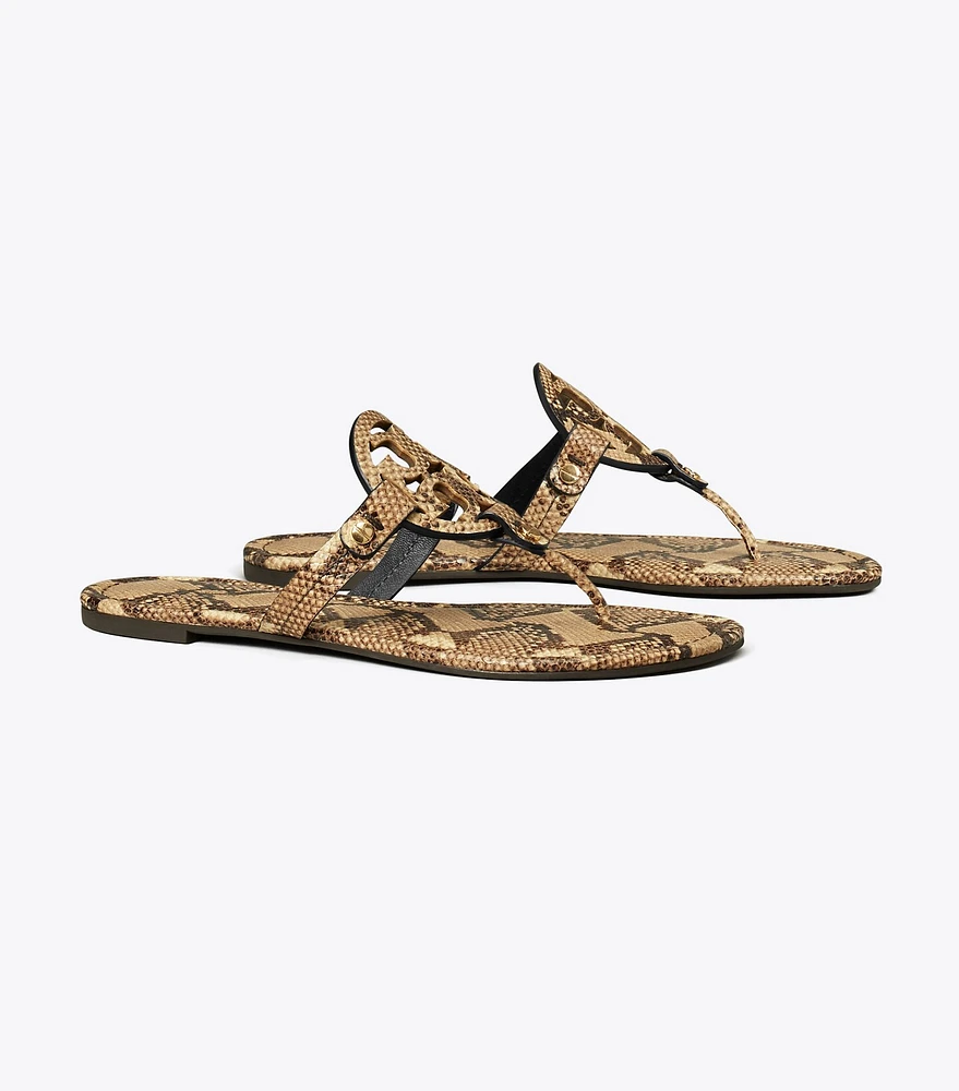 Miller Snake Embossed Leather Sandal