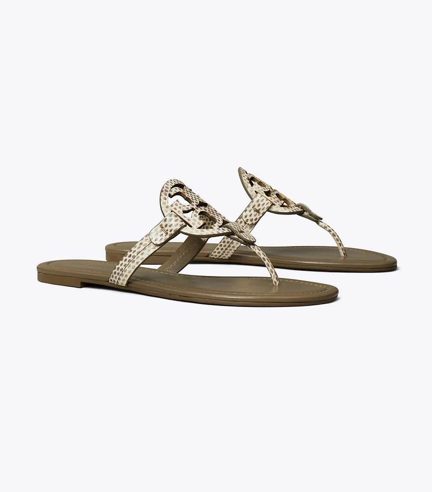 Miller Snake-Embossed Leather Sandal