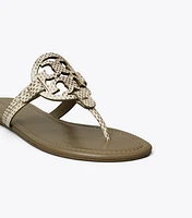 Miller Snake-Embossed Leather Sandal