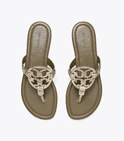 Miller Snake-Embossed Leather Sandal