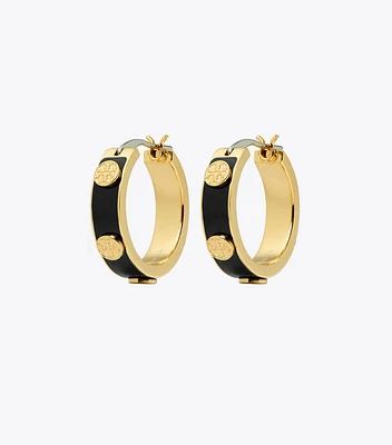 Miller Stud Enamel Hoop Earring