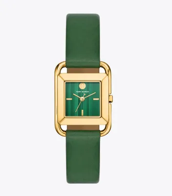 Miller Watch, Leather/ Gold-Tone Stainless Steel