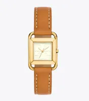 Miller Watch, Leather/Gold-Tone Stainless Steel