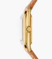 Miller Watch, Leather/Gold-Tone Stainless Steel