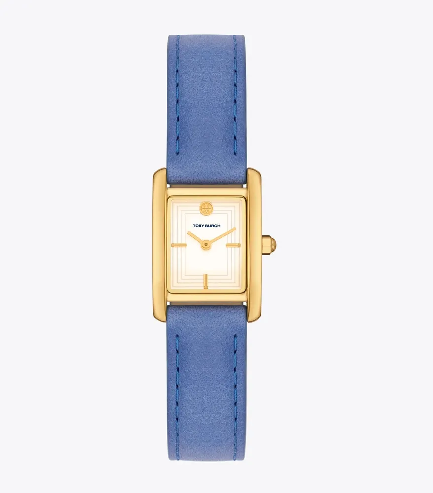 Mini Eleanor Watch, Leather/Gold-Tone Stainless Steel