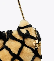 Mini Fleming Shearling Drawstring Bag