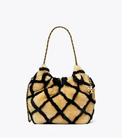 Mini Fleming Shearling Drawstring Bag