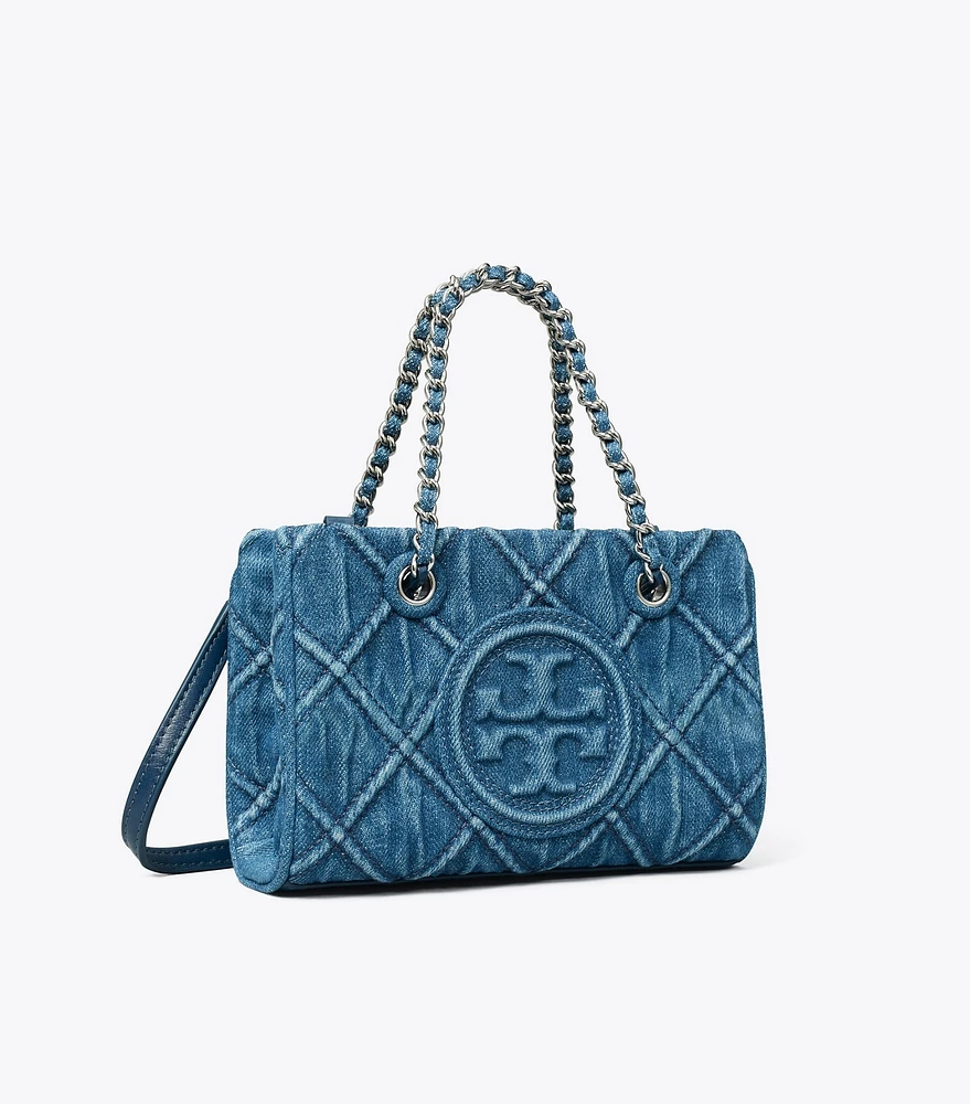 Mini Fleming Soft Denim Chain Tote