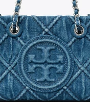 Mini Fleming Soft Denim Chain Tote