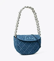 Mini Fleming Soft Denim Crescent Bag