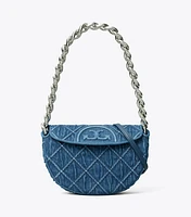 Mini Fleming Soft Denim Crescent Bag