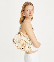 Mini Fleming Soft Floral Embellished Crescent Bag