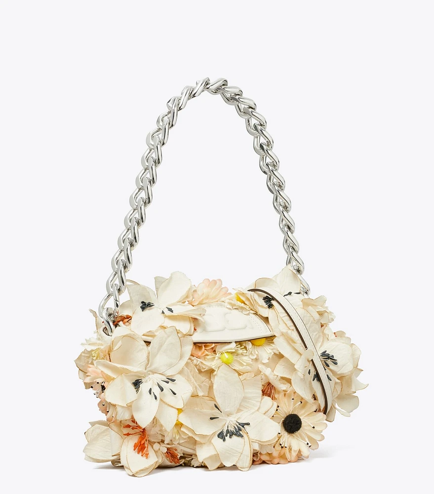 Mini Fleming Soft Floral Embellished Crescent Bag