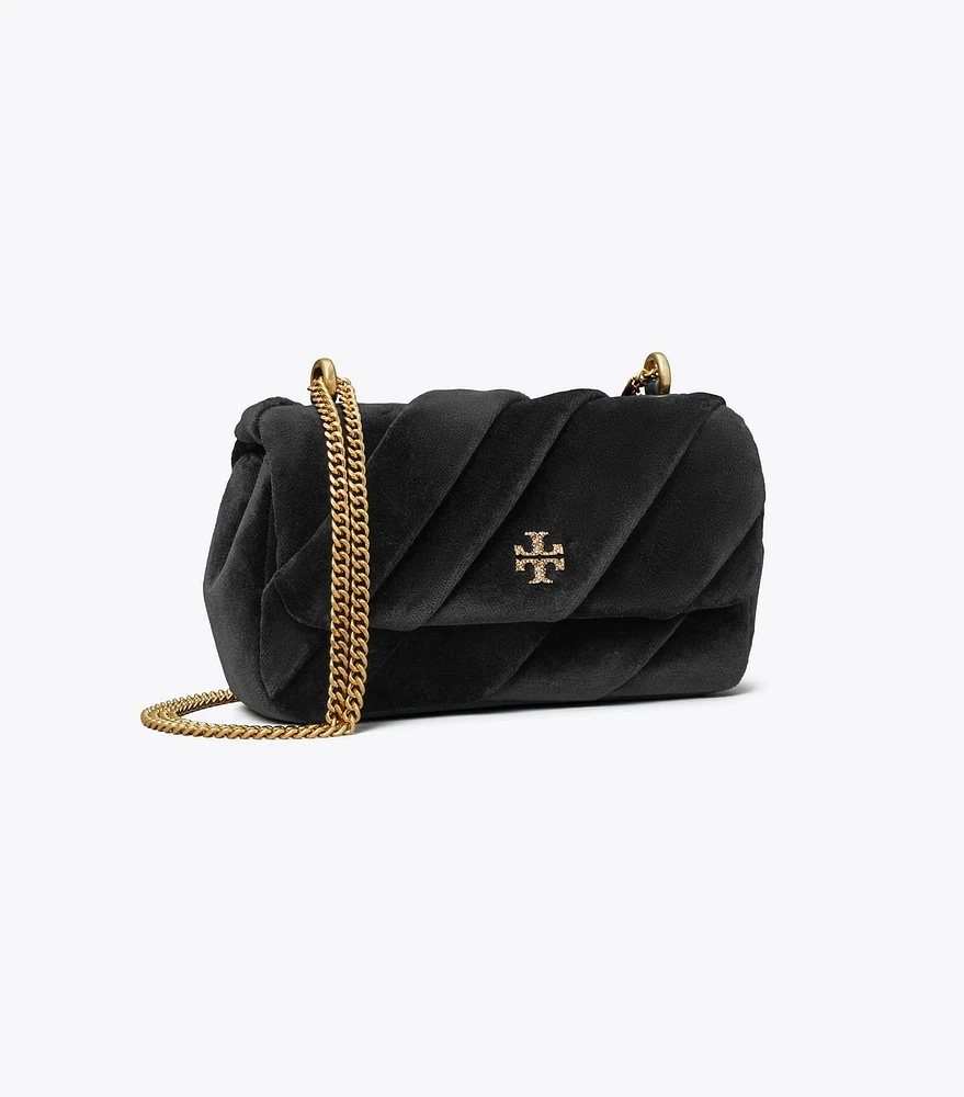 Mini Kira Draped Velvet Flap Bag