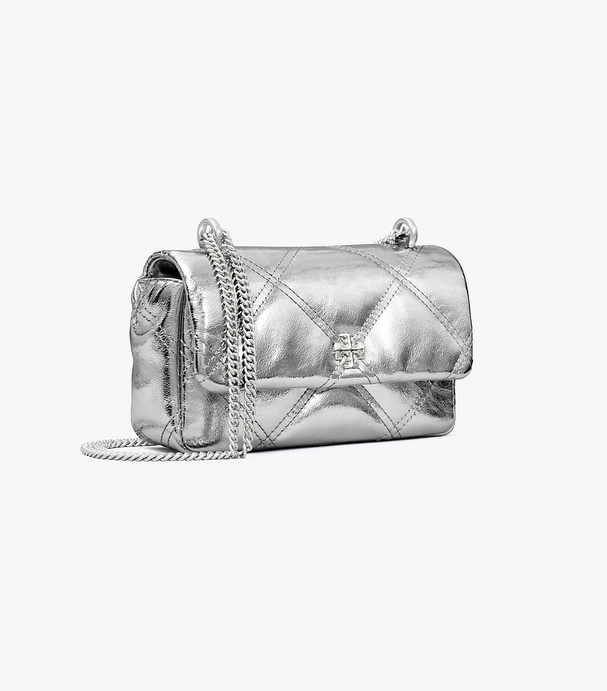 Mini Kira Metallic Diamond Quilt Flap Bag