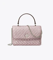 Mini Kira Moto Quilt Metallic Top-Handle Crossbody