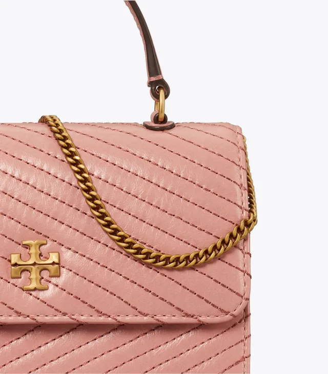 Tory Burch Mini Kira Moto Quilted Leather Top Handle Bag