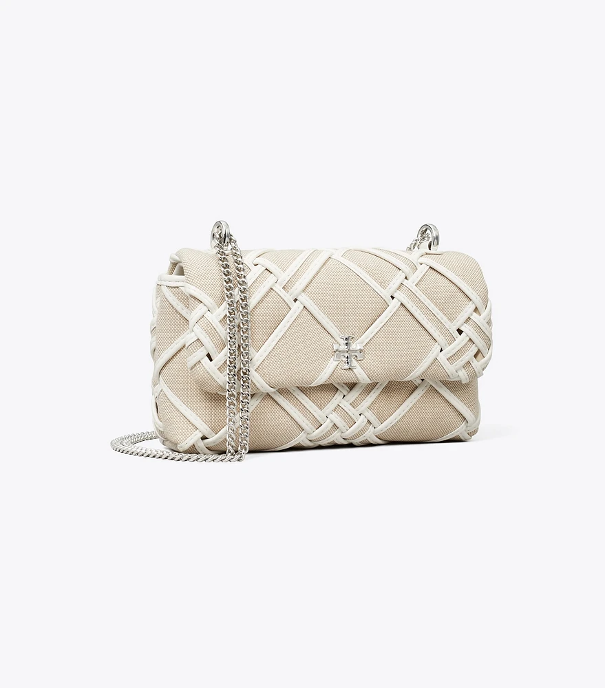 Mini Kira Woven Canvas Flap Bag