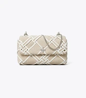 Mini Kira Woven Canvas Flap Bag