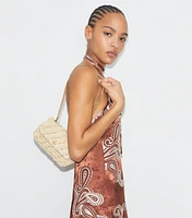 Mini Kira Woven Flap Bag
