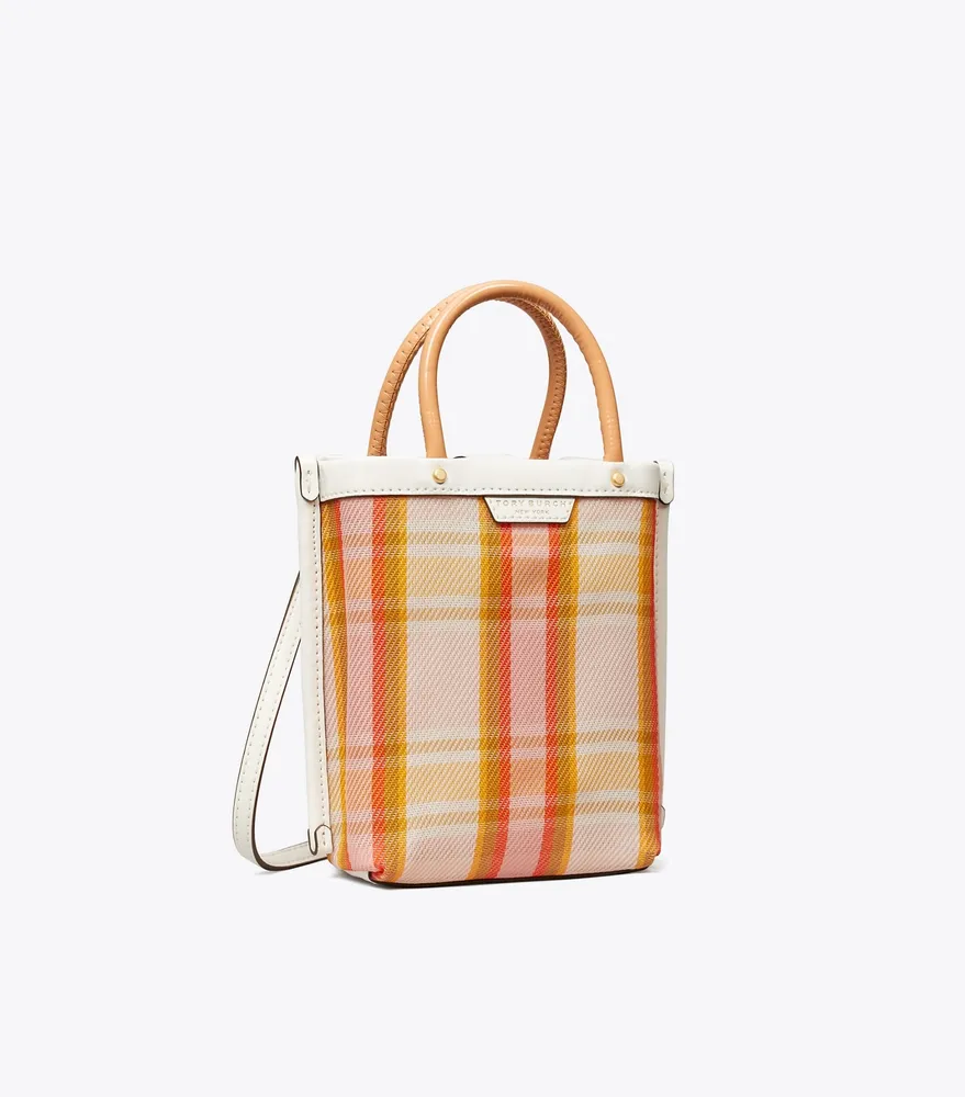 Tory Burch Perry Small Striped Raffia Tote