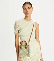 Mini T Monogram Contrast Embossed Tote 