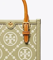 Mini T Monogram Contrast Embossed Tote 