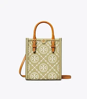 Mini T Monogram Contrast Embossed Tote 