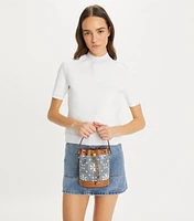 Mini T Monogram Denim Bucket Bag