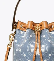 Mini T Monogram Denim Bucket Bag