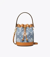 Mini T Monogram Denim Bucket Bag