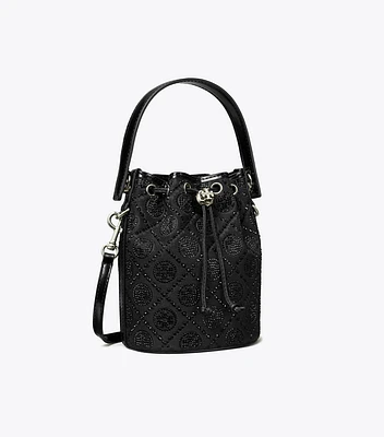 Mini T Monogram Embellished Bucket Bag