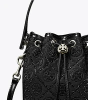 Mini T Monogram Embellished Bucket Bag