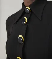 Multi-Button Crepe Shirtdress