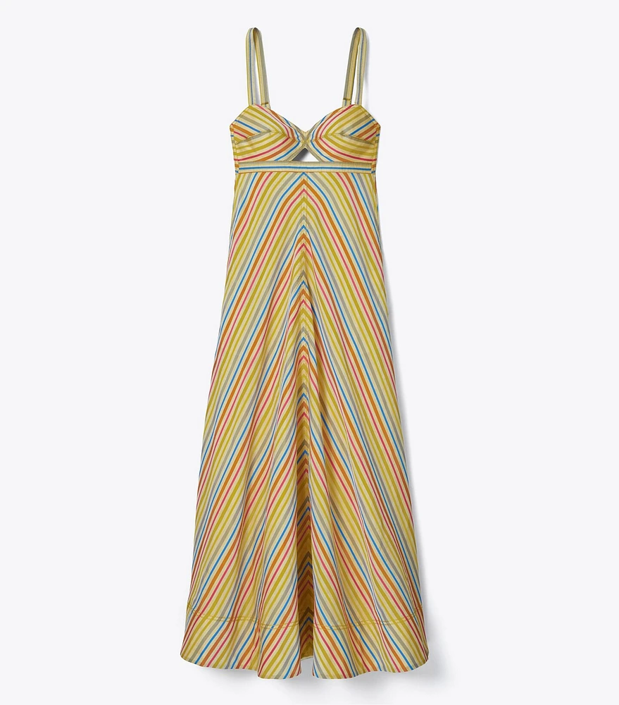 Multi-Stripe Cut-Out Dress