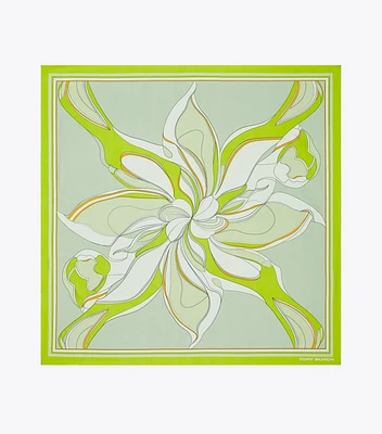 Oversized Twisty Floral Silk Square Scarf