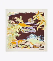 Palm Tree Postcard Oversized Silk Square Scarf
