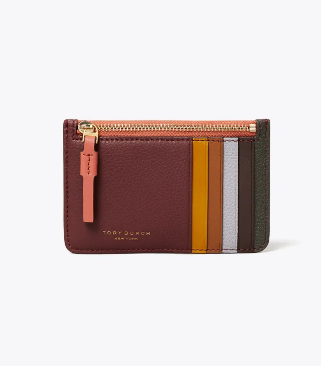 Perry Bombe Color-Block Top-Zip Card Case: Women's Designer Card